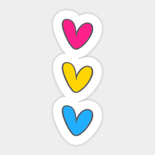 Pansexual hearts flag Sticker